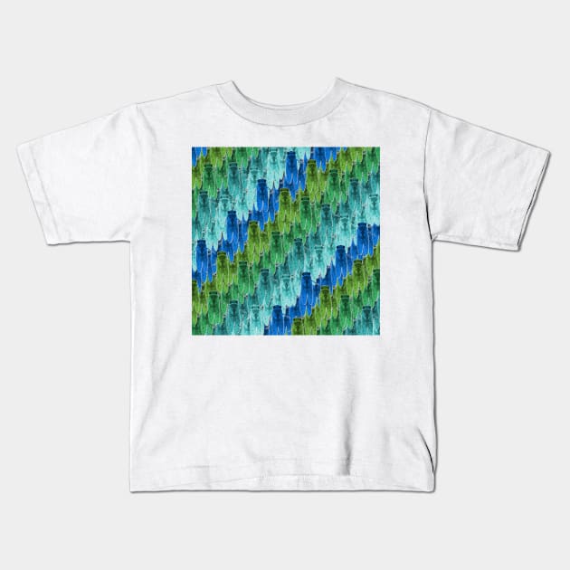 Cicada Pattern in Aqua Blue Kids T-Shirt by ButterflyInTheAttic